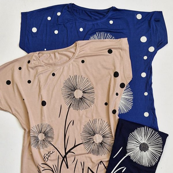 تیشرت ویسکوز قاصدک نگینی