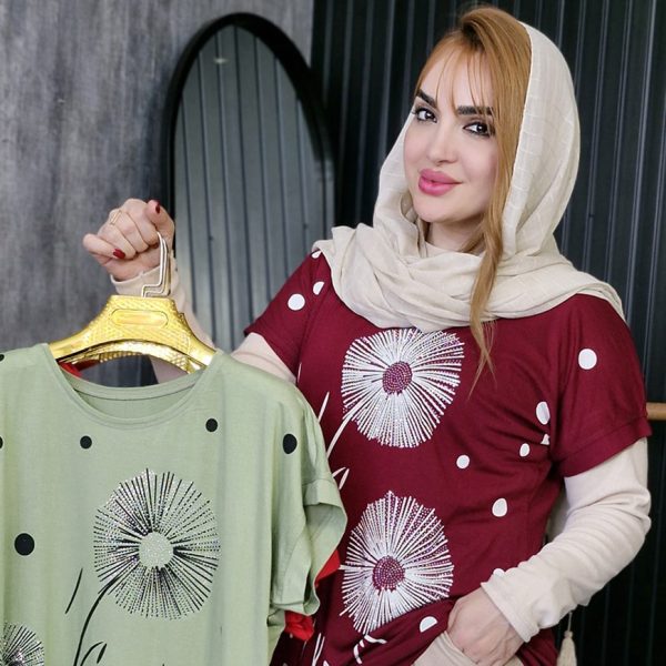 تیشرت ویسکوز قاصدک نگینی