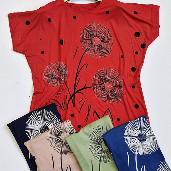 تیشرت ویسکوز قاصدک نگینی - مانتو پاتریس رشت