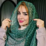 شال توری طرحدار سبز - مانتو پاتریس رشت