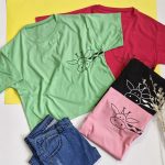 تیشرت کراپ چاپ زرافه نخ پنبه