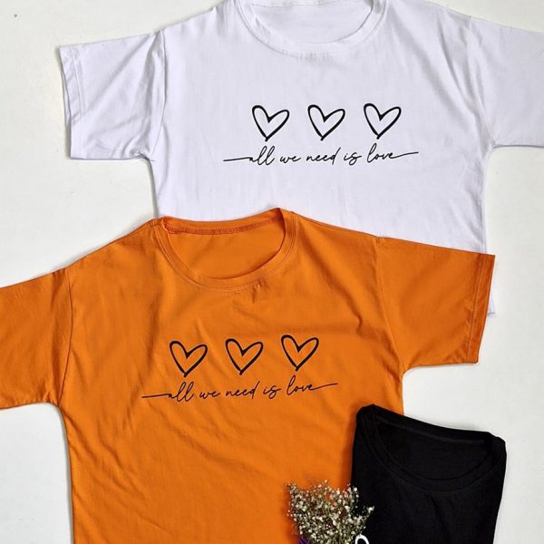 تیشرت چاپ 3 قلب