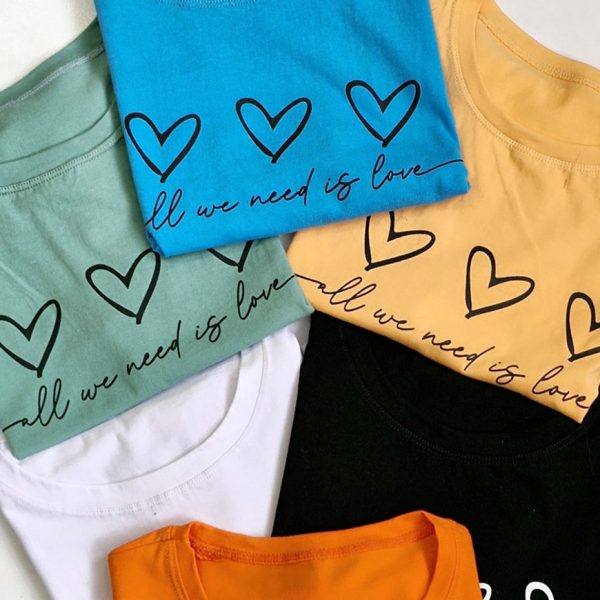 تیشرت چاپ 3 قلب