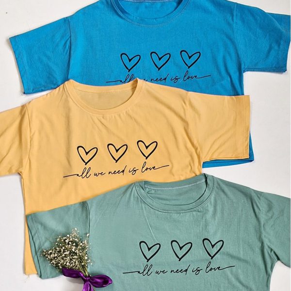 تیشرت چاپ 3 قلب - مانتو پاتریس رشت