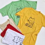 تیشرت چاپ گربه خطی