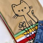 تیشرت چاپ گربه خطی