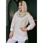 شومیز یقه سفید گلدار