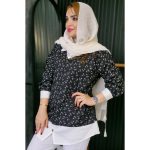 شومیز یقه سفید گلدار