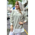 شومیز یقه سفید گلدار