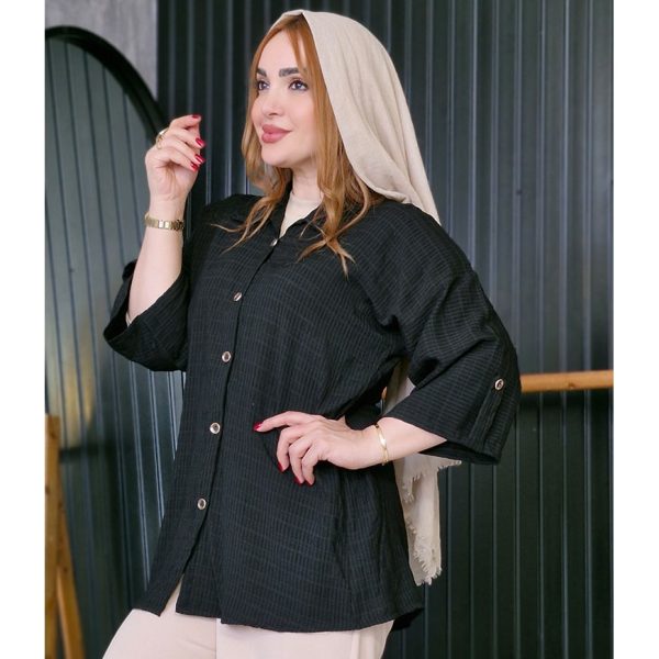 مانتو کراش آستین 3 ربع