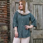 مانتو کراش آستین 3 ربع