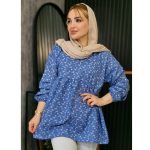 مانتو جلوبسته چین دار گل گلی
