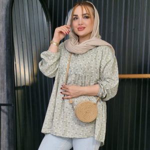 مانتو جلوبسته چین دار گل گلی - مانتو پاتریس رشت