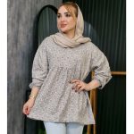 مانتو جلوبسته چین دار گل گلی
