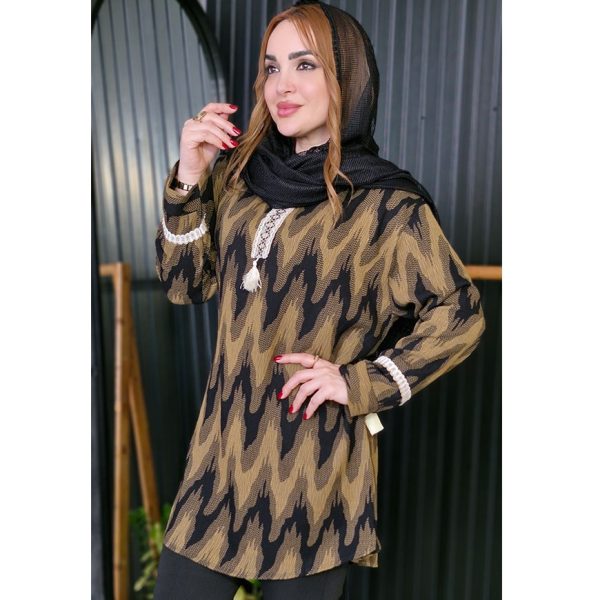 تونیک طرحدار آستین نواری