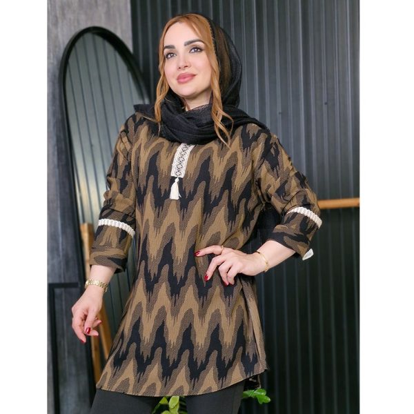 تونیک طرحدار آستین نواری - مانتو پاتریس رشت