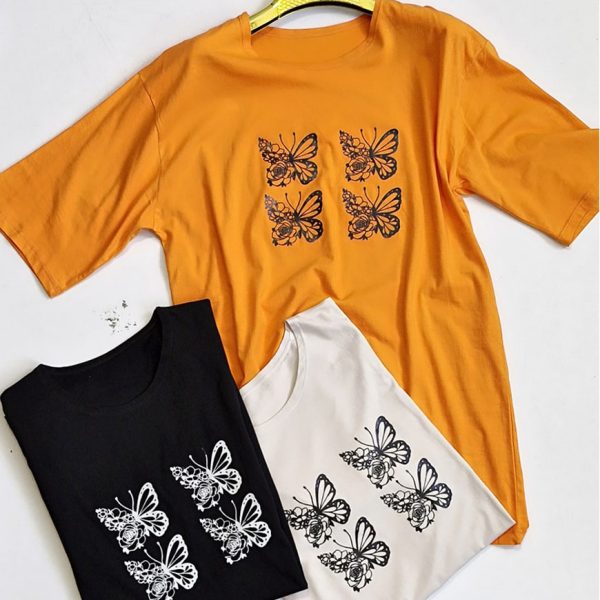 تیشرت لانگ چاپ پروانه