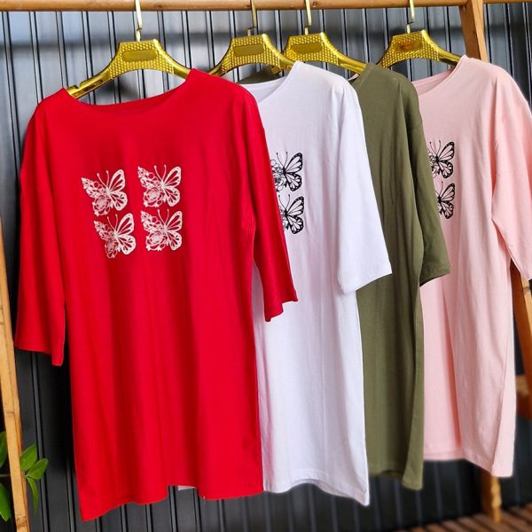 تیشرت لانگ چاپ پروانه - مانتو پاتریس رشت