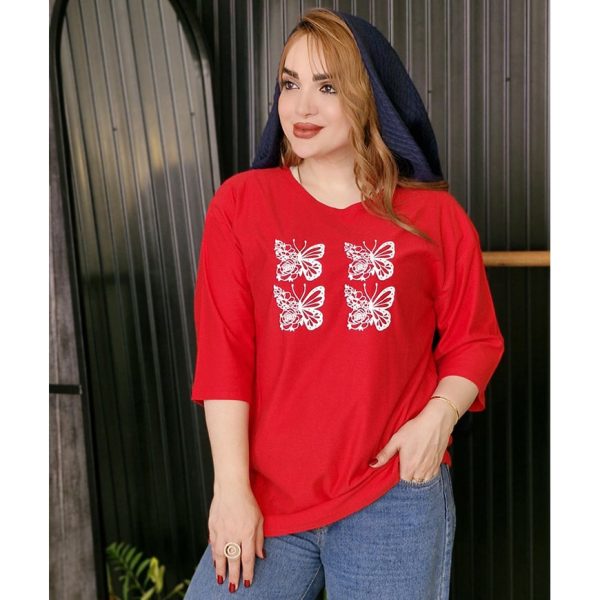 تیشرت لانگ چاپ پروانه