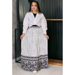 دامن نخی سفید بلند