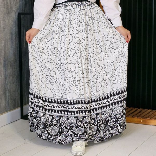 دامن نخی سفید بلند