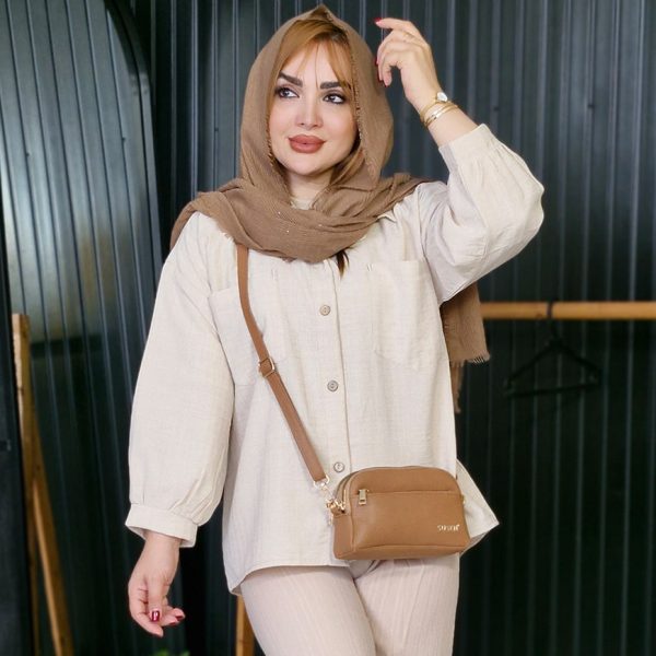 شومیز آستین پفی دو جیب