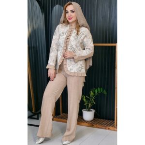 ست کت شلوار قلاب بافی چین دار - مانتو پاتریس رشت