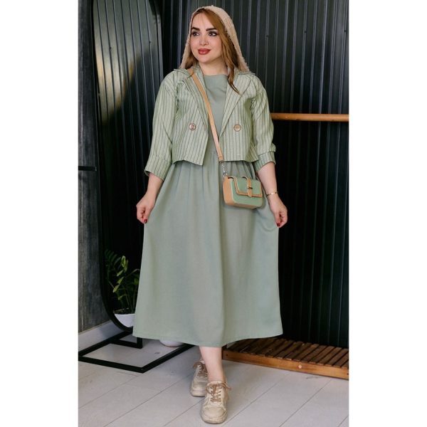 ست کت سارافون لینن راه راه