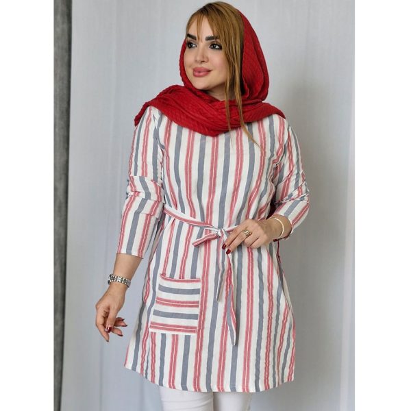 تونیک لینن راه راه تک جیب