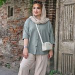 شومیز لینن هلالی