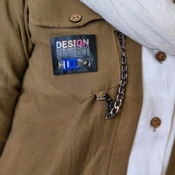 مانتو لینن جیب زنجیری