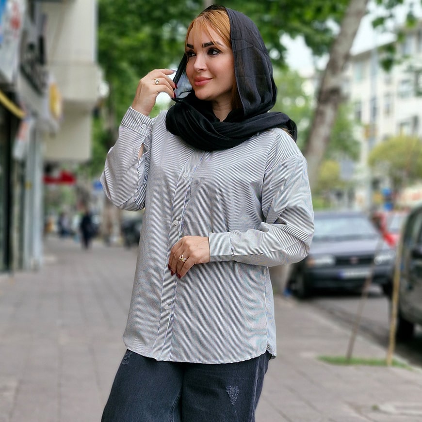 شومیز راه راه ساده