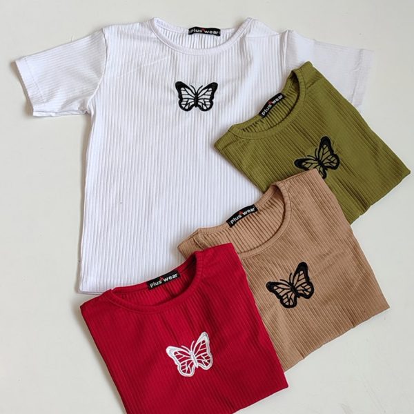 تیشرت فانریپ گلدوزی پروانه