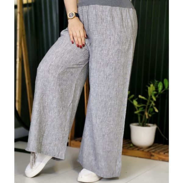 شلوار بگ لینن کمر کش