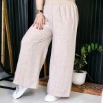 شلوار بگ لینن کمر کش
