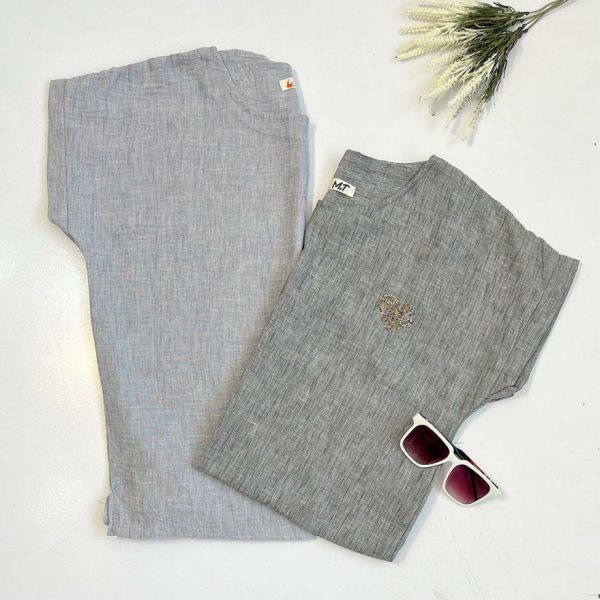 تیشرت لینن قلب نگینی