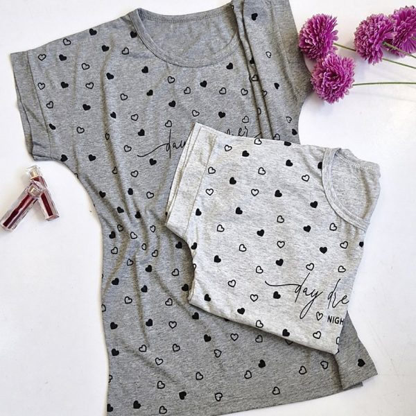 تیشرت ملانژ چاپ قلب - مانتو پاتریس رشت