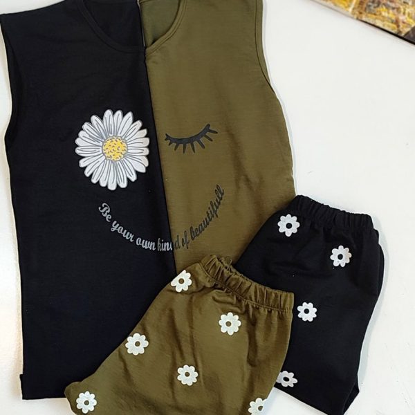 ست تاپ شلوارک بابونه