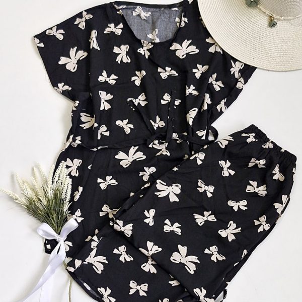 30200381-7-min ست تیشرت شلوارک نخی طرحدار - مانتو پاتریس رشت