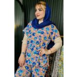 ست بلوز شلوار نخی گلدار