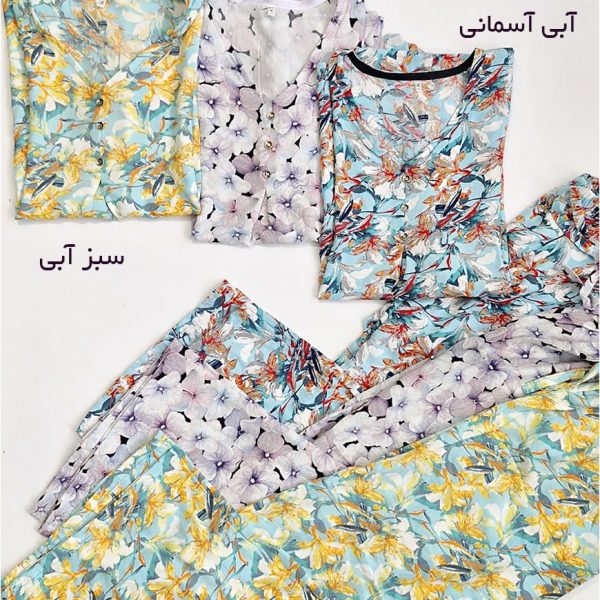 ست بلوز شلوار نخی گلدار - مانتو پاتریس رشت