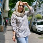 مانتو راه راه جلوبسته