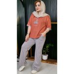 ست تیشرت شلوار نخ پنبه خرگوش توپی