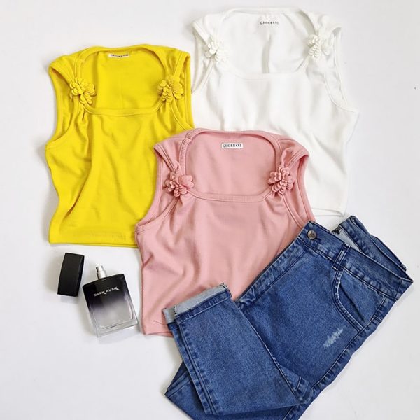 تاپ کراپ بند گلدار