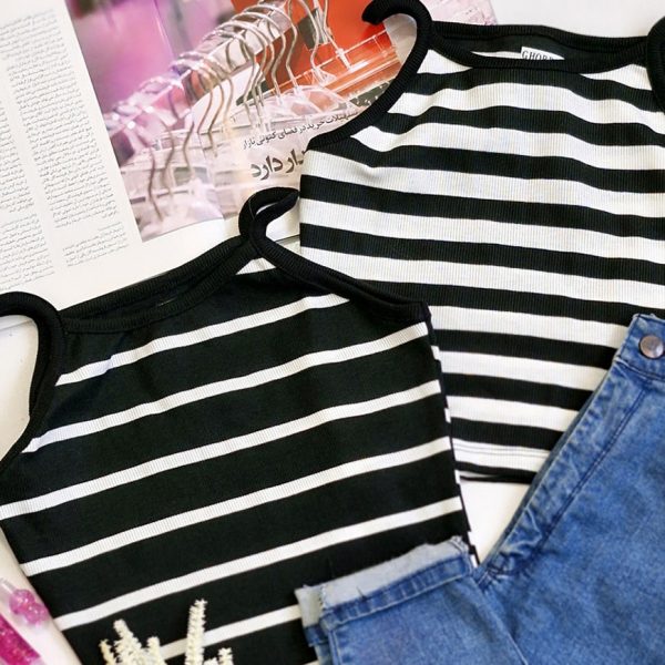 تاپ کراپ بندی راه راه فانریپ - مانتو پاتریس رشت