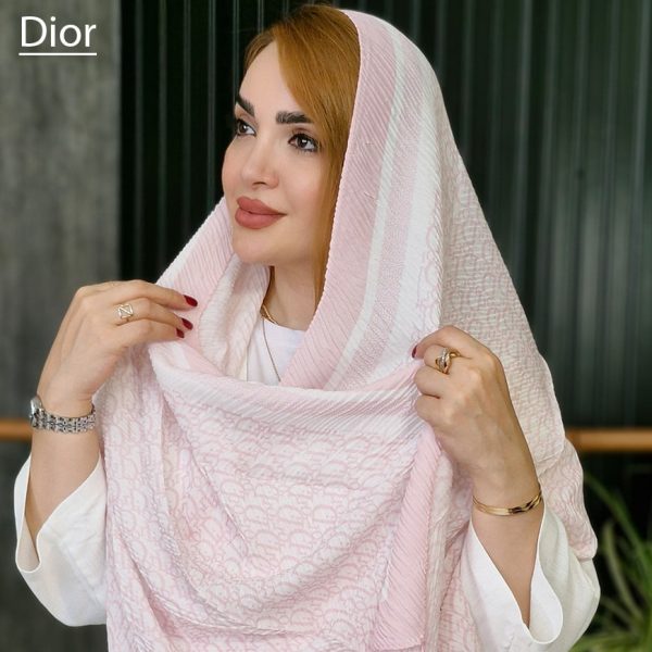 شال پلیسه سفید صورتی - مانتو پاتریس رشت