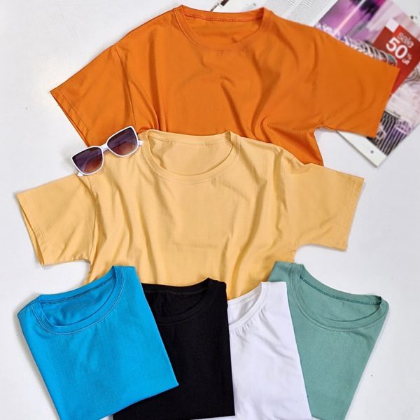 تیشرت کراپ بیسیک نخ پنبه