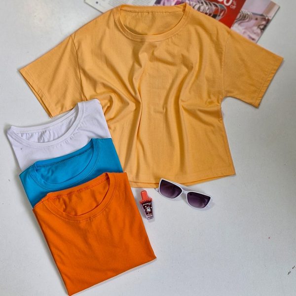 تیشرت کراپ بیسیک نخ پنبه