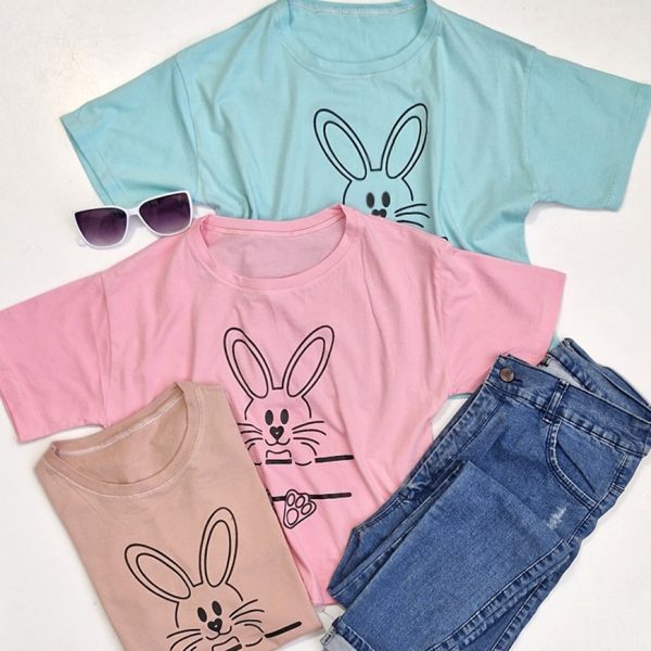 تیشرت کراپ خرگوش نخ پنبه