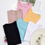 تیشرت بیسیک نخ پنبه رنگی -